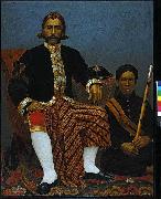 unknow artist Oil painting depicting Raden Wangsajuda, patih of Bandung, West Java USA oil painting artist
